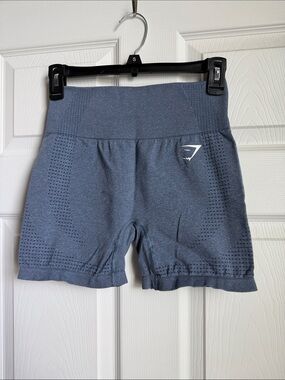 Gymshark Seamless High-Waist Bike Shorts - Slate Blue Gray